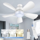 Ventilador de techo con luz LED con conexión a socket de foco baja a un gran precio