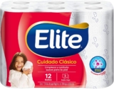 Papel higiénico Elite Cuidado Clásico con 12 rollos baja a un gran precio