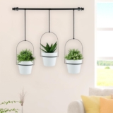 Juego de 3 macetas colgantes decorativas con soporte para pared bajan a su menor precio