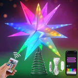 Estrella de árbol de Navidad con luces LED con control por app baja a un precio buenísimo