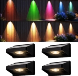 Juego de 4 lámparas LED de colores para exterior resistentes a la intemperie con panel solar bajan a su menor precio
