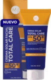 Crema protectora solar Total Care FPS 50+ con ácido hialurónico baja de precio + 3 msi