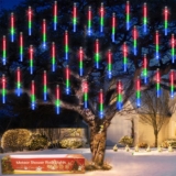 Lluvia de luces LED multicolor para decoración apta para exteriores baja a un gran precio