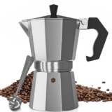 Cafetera italiana de aluminio de 6 tazas baja a su menor precio
