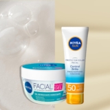 Combo Nivea con gel facial refrescante hidratante + protector solar Control Brillo bajan a su menor precio