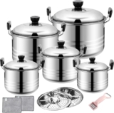 Oferta flash: batería de cocina de acero inoxidable de 12 piezas baja a un gran precio