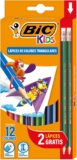 Lápices de colores Bic Kids con 12 colores triangulares + 2 lápices Gratis a un gran precio