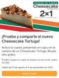 Cupón 7-Eleven 2×1 en cheesecake Tortuga