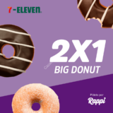 Promoción 7-Eleven Rappi de 2×1 en big donuts