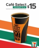 En 7-Eleven Café Select grande rebajado a $15 pesos