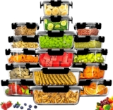 Juego de 16 recipientes herméticos de vidrio para almacenar alimentos bajan a un precio buenísimo