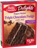 Harina para pastel de chocolate Betty Crocker Delights Triple Chocolate Fudge a un super precio