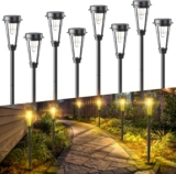 juego de 8 luces LED de poste resistentes a la intemperie bajan a un excelente precio con descuento adicional