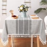 Mantel de mesa tejido de algodón y lino baja a su menor precio