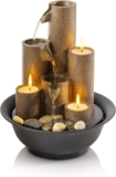 Liquidación en fuente de mesa con velas y piedras baja a su menor precio