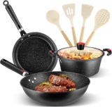 Batería de cocina de granito antiadherente de 8 piezas en su precio más bajo