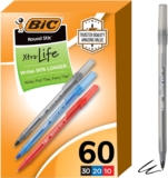 Paquete de 60 bolígrafos de tinta negra, azul y roja BIC Round Stic Xtra Life bajan a su menor precio