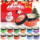 12 pack velas aromáticas con diseño navideño bajan a un excelente precio