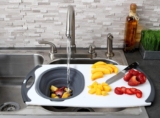 Tabla de corte de cocina con colador baja a su menor precio