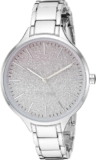 Remate en reloj para mujer Nine West con correa de metal baja a un sorprendente precio