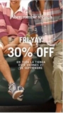 Fri-Yay Abercrombie & Fitch: 30% de descuento en toda la tienda hoy viernes