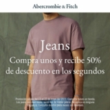Segundo a mitad de precio en jeans en Abercrombie & Fitch