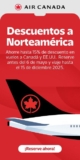 Hasta 15% de descuento en vuelos a Canadá y Estados Unidos por Air Canada