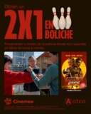2×1 en boliche en Alboa presentando un boleto de Karate Kid Leyendas de Cinemex