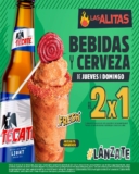 En Las Alitas 2×1 en bebidas y cervezas participantes de jueves a domingo