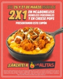 Cupón 2×1 en platillos seleccionados en restaurantes las Alitas