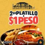 2ª hamburguesa a $1 peso por el Día de la Hamburguesa en las Alitas