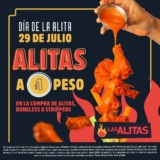 Día de la Alita en Las Alitas: Segunda orden de alitas a sólo $1 peso