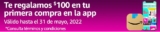 Cupón Amazon de $100 de descuento en tu primer compra en la app