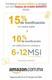 Promoción Amazon Banorte de hasta 15% de bonificación + 12 MSI del 23 al 27 de julio