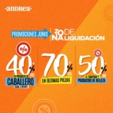 Liquidación Andrea mitad de temporada: hasta 70% de descuento en tiendas físicas