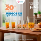 Promo Almacenes Ánfora: hasta 20% de descuento en juegos de agua y vasos Crisa