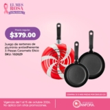 El Mes Rosa Almacenes Ánfora: juego de 3 sartenes Ekco a $379