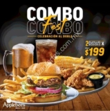 Combo Fest Applebees: 2 platillos + 2 bebidas con refill por $199 de lunes a viernes