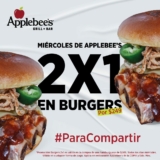 En Applebees 2×1 en hamburguesas todos los miércoles