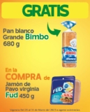 En Arteli pan blanco Bimbo Gratis en la compra de un jamón virginia Fud