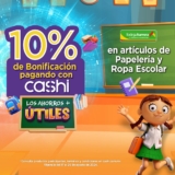 En Bodega Aurrera 10% de bonificación al pagar con Cashi en Papelería y Ropa Escolar