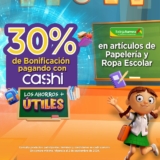 Promo Regreso a Clases Bodega Aurrera: 30% de bonificación en Cashi en papelería y uniformes
