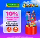 Promoción Juguetirama Bodega Aurrera: 10% de descuento directo comprando $400 o más en juguetería