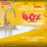 En Azulemex 40% de descuento en llaves y accesorios de cocina Helvex