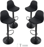 Juego de 4 sillas altas para bar con respaldo y asiento acolchado bajan a un excelente precio