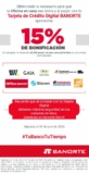 Promo Banorte de 15% de bonificación en compras de $3,000 en tiendas participantes