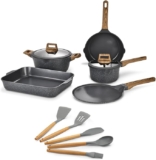 Batería de cocina de cerámica antiadherente de 12 piezas baja de precio + 6 meses sin intereses
