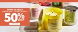 Segundo a mitad de precio en todas las velas en Bath & Body Works