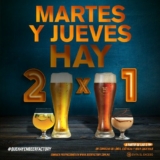 En Beer Factory 2×1 en cervezas los martes y jueves después de las 5:00 PM