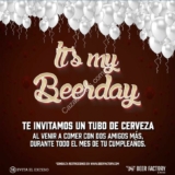 Promoción Beer Factory Cumpleañeros: Tubo de cerveza de 3 litros de regalo el mes de tu cumpleaños si vas con 2 o más amigos